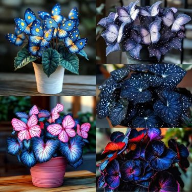 50pcs Rare Moonlight Butterfly Begonia #MIX