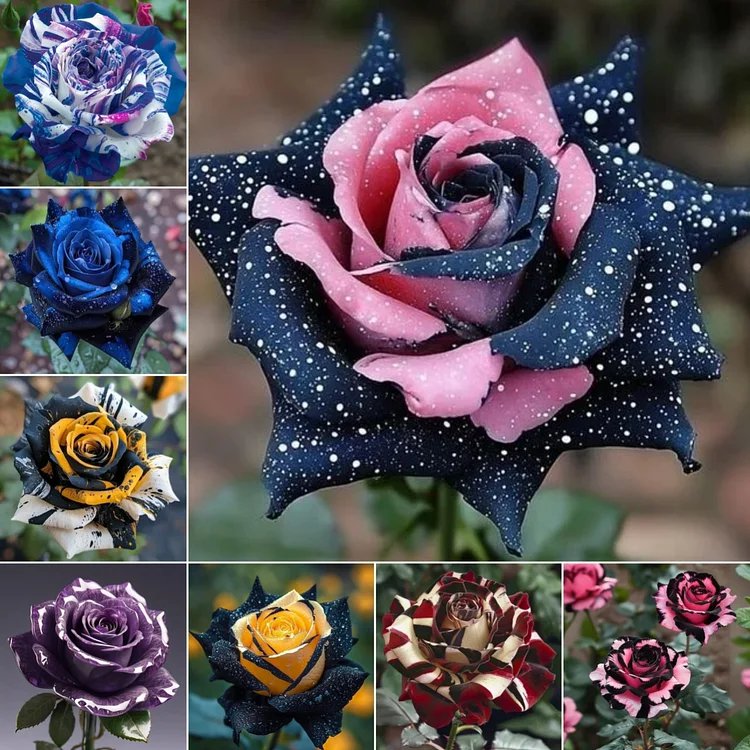 50 seeds Starlight Mottled Rose - Rare Multicolor