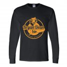 Unisex Black Long Sleeve Tee, Orange Logo M, L, XL