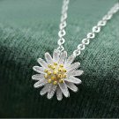 Women Daisy Flower Pendant Chain Necklace 925 Sterling Silver Jewellery