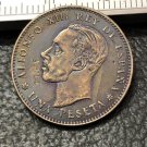 1927 Spain 1 Peseta - Alfonso XIII Trial Strike Copy Coin