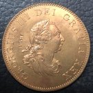 1799 United Kingdom Half Penny - George III Copper Coin 30MM