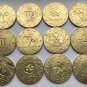 12Pcs Zodiac Signs Gold Copy Coins