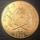 1835 La Rioja 8 Escudos Provincias del rio de la plata Gold Copy Coin 35mm