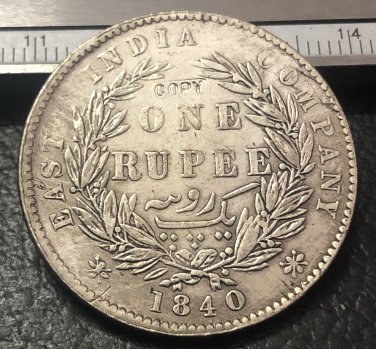1840 one Rupee-William IV of India-British Silver Plated Copy Coin