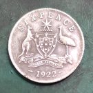 1922 Australia Six Pence Copy Coin
