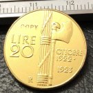 1923 Itlay 20 Lire Gold Copy Coin