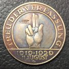 1929 Germany 3 Reichsmark Weimar Constitution Copy Coin