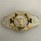 Fashion Men's Gold Bull Head Cowboy Belt Buckle Hebilla Cinturon
