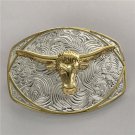 Fashion Silver Golden Bull Head Cowboy Belt Buckle For Western Men Cowgirl Women