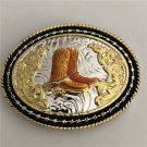 Gold Boots Western Cowboys Belt Buckle Fashion Men Luxury Buckles For 4cm Belts