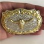 Lace Floral Gold Bull Head Western Cowboy Belt Buckle For Cool Men