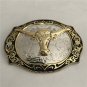 Lace Flower Golden Bull Head Cowboy Belt Buckle For Western Men Cowgirl Women