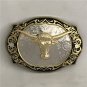 Lace Flower Golden Bull Head Cowboy Belt Buckle For Western Men Cowgirl Women