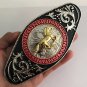 Large Size Gold Running Horse Luxury Belt Buckle Fit 4cm Wide Belt