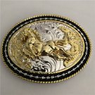 Luxury Gold Running Horse Cowboy Belt Buckle Hebillas Para Cinturones Hombre