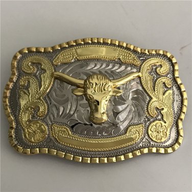 Luxury Golden Bull Head Cowboy Belt Buckle For Fashion Western Men