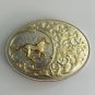 Luxury Golden Horse Flower Pattern Western Cowboy Belt Buckle For Cool Men