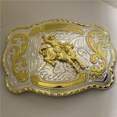 Luxury Golden Rodeo Bull Rider Large Size Western Cowboy Belt Buckle