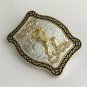 Luxury Golden Running Horse Belt Buckle For Western Cowboy Men