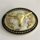 Luxury Lace Gold Bull Head Western Cowboy Belt Buckle For Cool Men