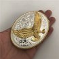 Silver Flower Gold Eagle Western Cowboy Belt Buckle For Cool Men