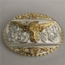 Silver Gold Bull Head Cowboy Belt Buckle For Fashion Men