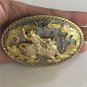 Western Golden Bull Rider Cowboy Belt Buckle Fit 4cm Wide Belt Jeans Accessories