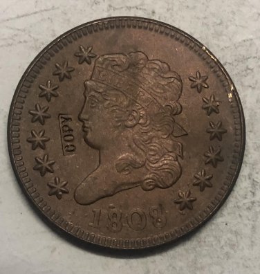 1808 United States Classic Head Large One Cent Exact Copy Coin