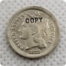 1878 US 3C Three Cent Nickel Copy Coin