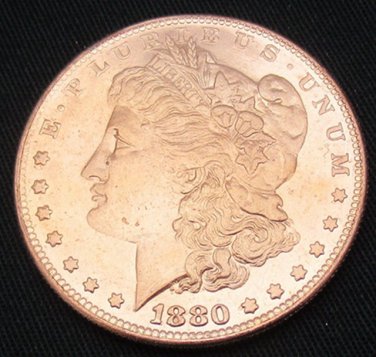 1880-O United States Morgan One Dollar Copper Copy Coin