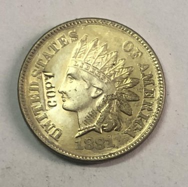 1881 United States Indian Head One Cent Copy Coin