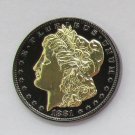 1881-CC United States Black Ruthenium Morgan Dollar 2 Sided Gold Plated Copy Coin