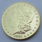 1881-CC United States Morgan One Dollar Gold Plated Copy Coin
