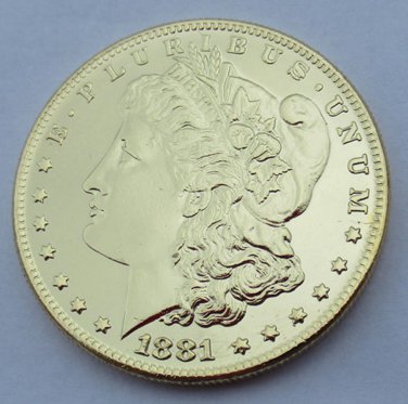 1881-CC United States Morgan One Dollar Gold Plated Copy Coin