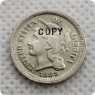 1883 US 3C Three Cent Nickel Copy Coin