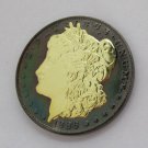 1886 United States Black Ruthenium Morgan Dollar 2 Sided Gold Plated Copy Coin