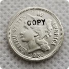 1886 US 3C Three Cent Nickel Copy Coin