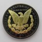1889-CC United States Black Ruthenium Morgan Dollar 2 Sided Gold Plated Copy Coin