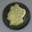 1891-CC United States Black Ruthenium Morgan Dollar 2 Sided Gold Plated Copy Coin