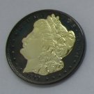 1893-CC United States Black Ruthenium Morgan Dollar 2 Sided Gold Plated Copy Coin