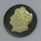 1893-S United States Black Ruthenium Morgan Dollar 2 Sided Gold Plated Copy Coin