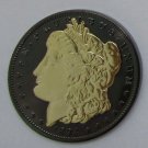 1894-S United States Black Ruthenium Morgan Dollar 2 Sided Gold Plated Copy Coin