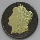 1904-S United States Black Ruthenium Morgan Dollar 2 Sided Gold Plated Copy Coin