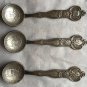 3 Pcs US President Lincoln Jefferson And Kennedy Coin Spoons