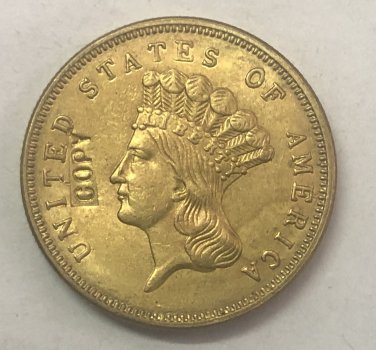 United Stated 1888 Liberty Head Three Dollars Gold Copy Coin