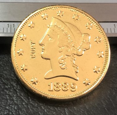 United Stated 1889-CC Liberty Head Ten Dollars Gold Copy Coin