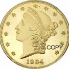 United Stated 1904 Liberty Head Twenty Dollars Brass Gold Copy Coin