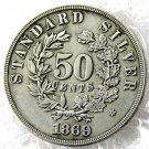 United States 1869 Half Dollars / 50 Cents Copy Coins  For Collection