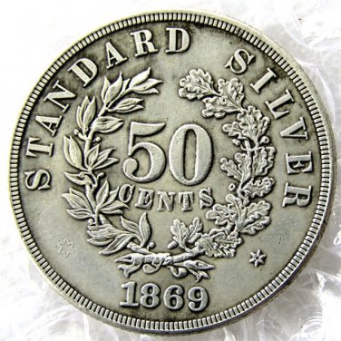 United States 1869 Half Dollars / 50 Cents Copy Coins  For Collection